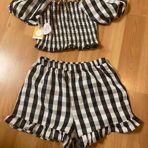 Black and White Checkered Women's Set
